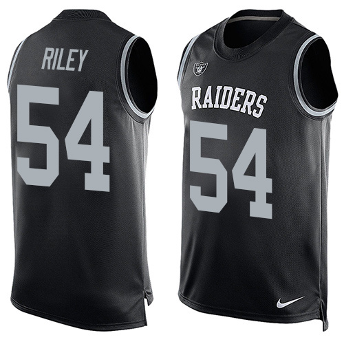 Men's Limited Perry Riley Nike Jersey Black - #54 Player Name & Number Tank Top NFL Oakland Raiders